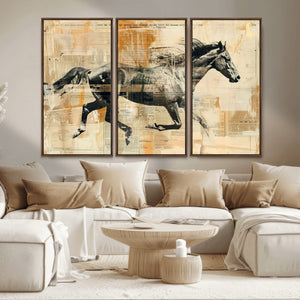 Chines Style Running Horse Western Wall Art | Farmhouse Wall