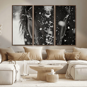 Winter Horse Snow Wall Art Canvas Print