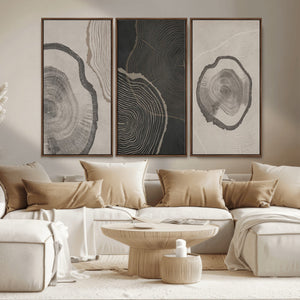 Minimalist Tree Rings Wall Art | Modern Abstract Canvas