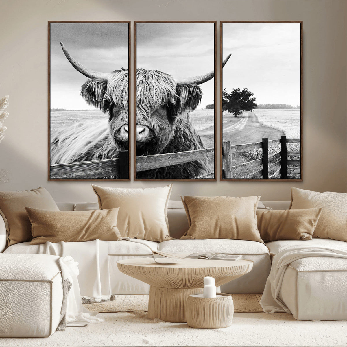 Scottish Highland Cow Wall Art | Rustic Farmhouse Décor |