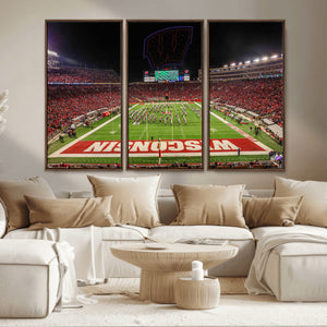 Wisconsin Badgers Football Team Print Canvas- Madison Camp