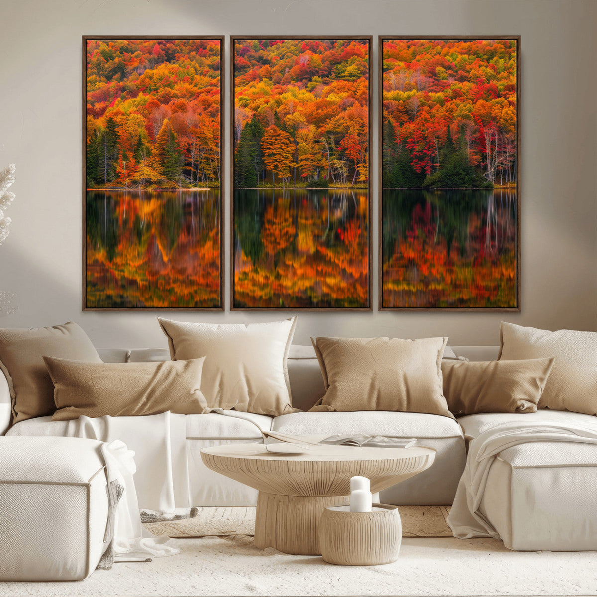 Fall Foliage Wall Art - Autumn Reflection Canvas Print,