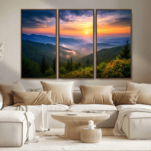 Majestic Mountain Sunrise Print | Landscape Wall Art |