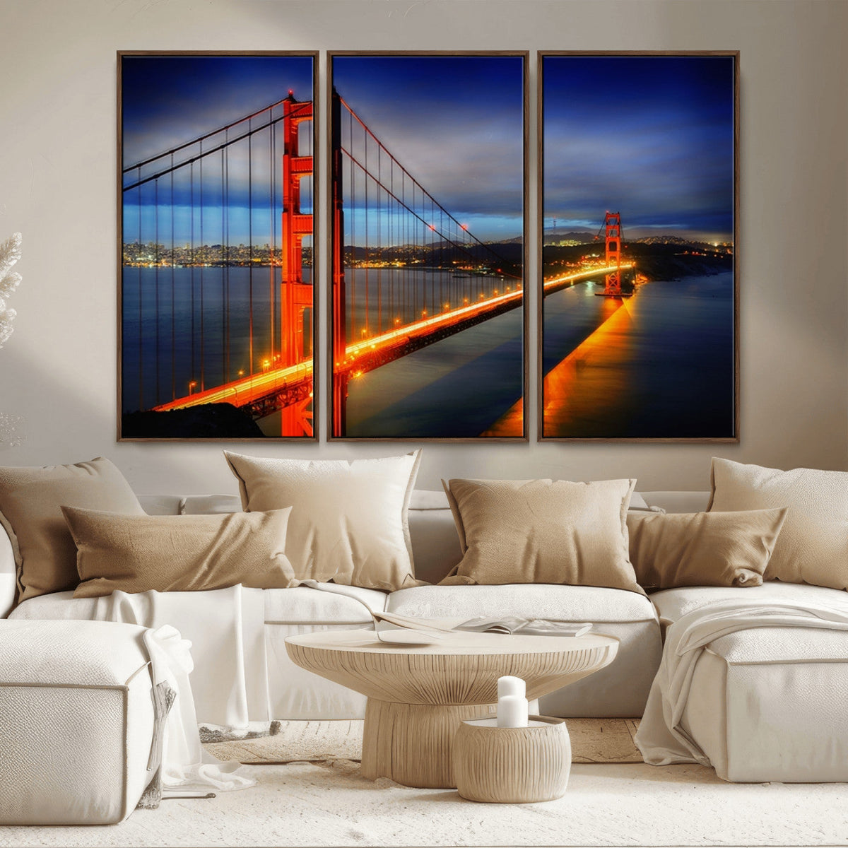 Large Wall Art San Francisco Canvas Print - Wonderful Golden