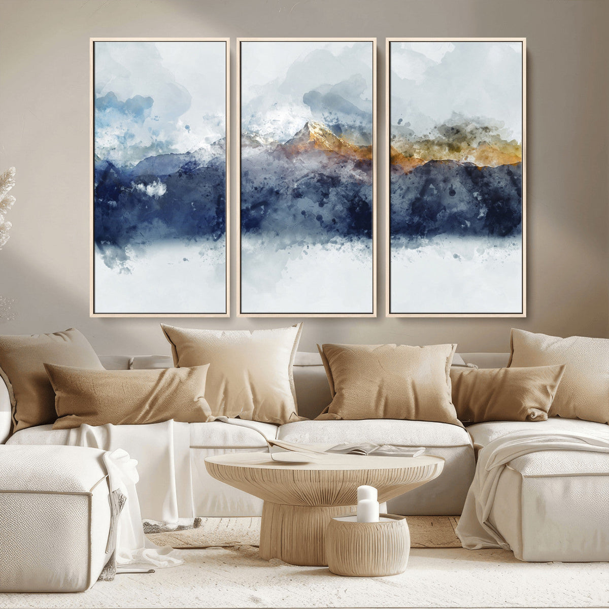 Abstract Mountain Range Art Canvas Print | 3 Panel