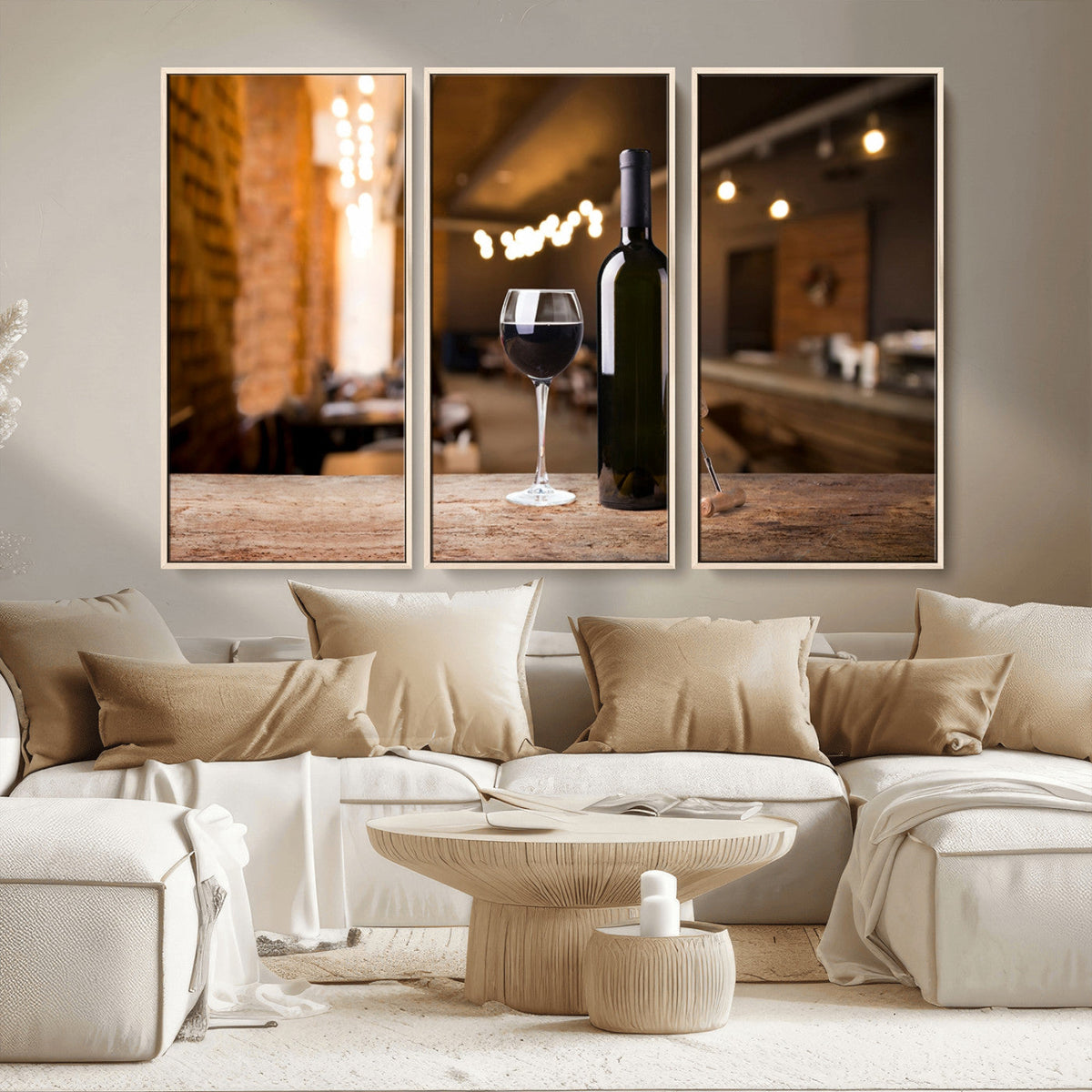 Wine and Bottle Wall Art Canvas Print