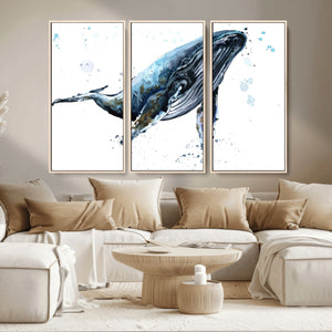 Watercolor Whale Wall Art Canvas Print