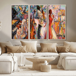 Abstract Afro American Jazz Canvas Wall Art | Music-Inspired