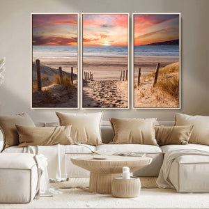 Sunset on the Sea Wall Art Canvas Print