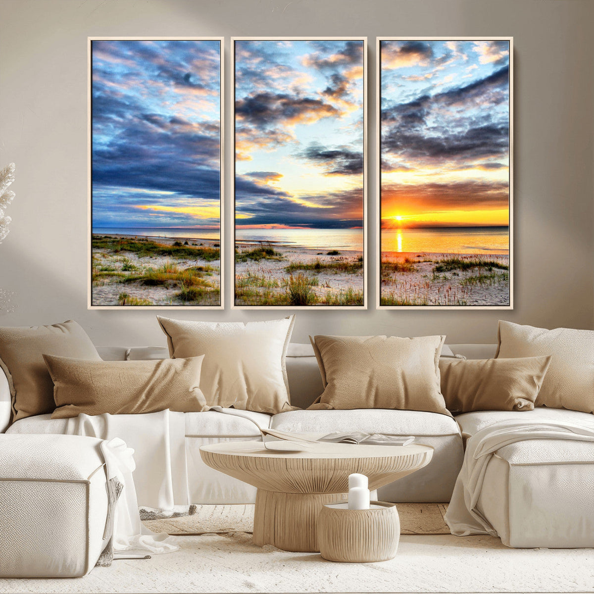 Sunset On The Ocean Wall Art Canvas Print