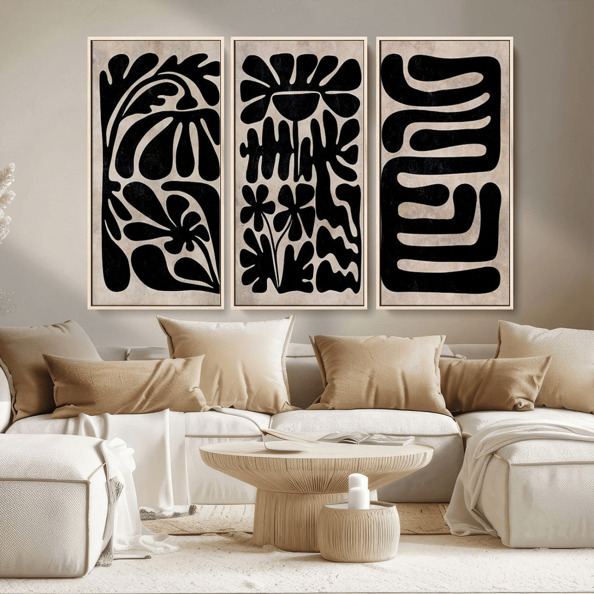 Canvas Print Wall Art Abstract Art Boho, Framed Boho Art