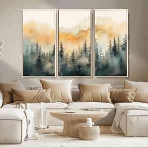 Abstract Forest Print - Mountain Wall Art | Autumn Landscape