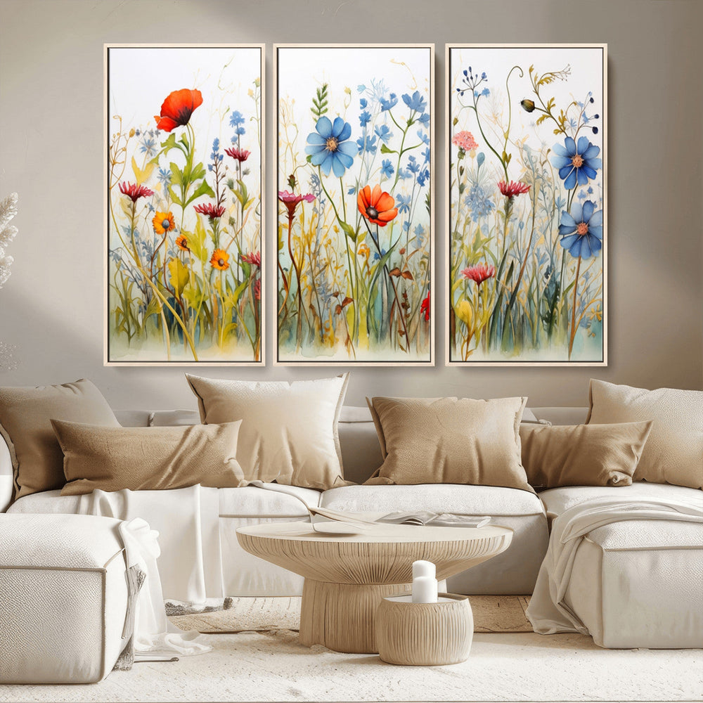 Colorful Wildflower Canvas Wall Art - Vibrant Floral