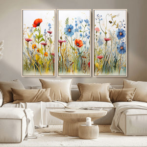 Colorful Wildflower Canvas Wall Art - Vibrant Floral