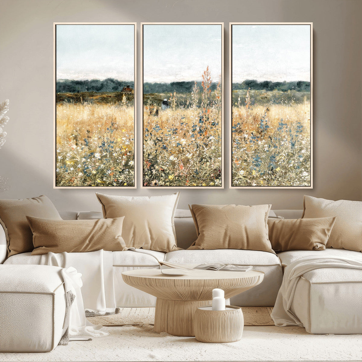 Wildflower Field Wall Art Canvas | Nature-Inspired Landscape