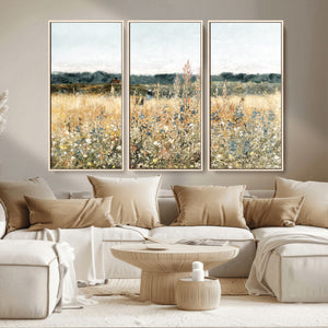 Wildflower Field Wall Art Canvas | Nature-Inspired Landscape