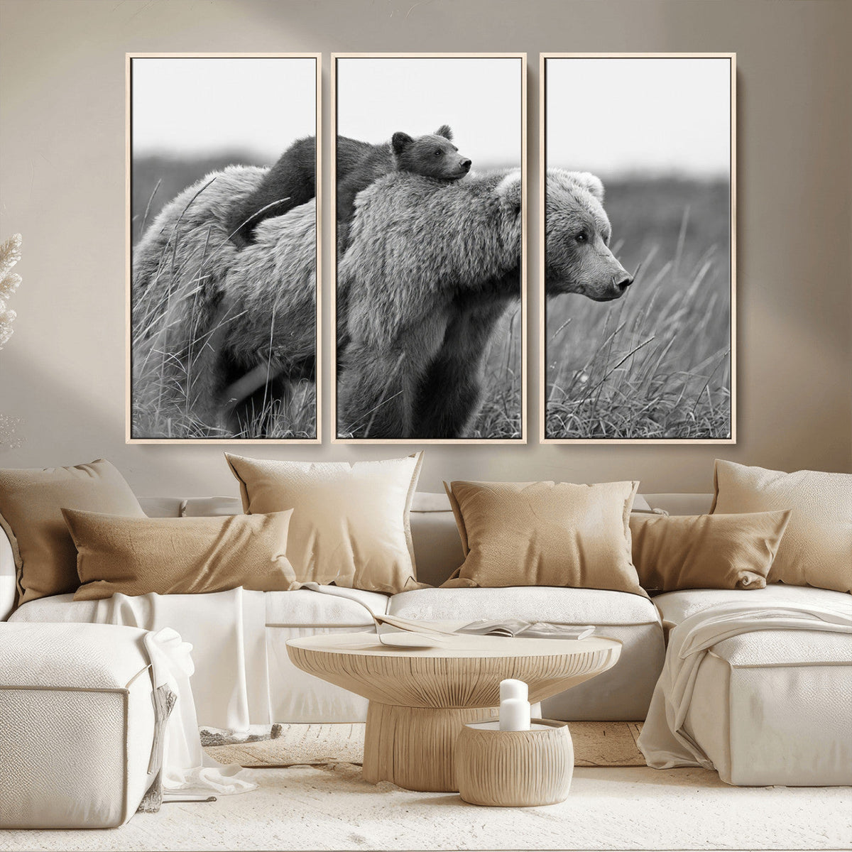 Bear and Cub Wall Art Canvas | 399 Bear Cub