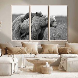 Bear and Cub Wall Art Canvas | 399 Bear Cub