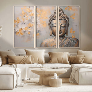 Abstract Buddha Statue Wall Art Canvas Print - Modern