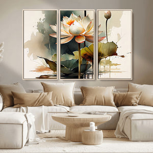 Lotus Flower Watercolor Canvas Print – A Symbol of Serenity
