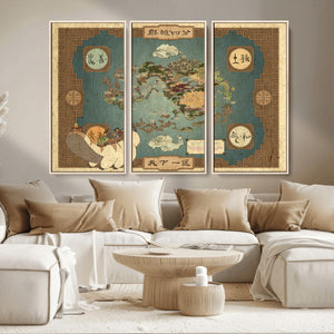 Avatar Wall Art: The Last Airbender Vintage Map - Wall Art