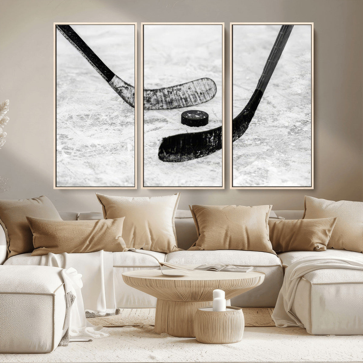 Winter Ice Hockey Sport Canvas Wall Art Print - Hockey Wall