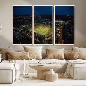 Michigan Stadium Night Game Wall Art – Sports Arena Aerial