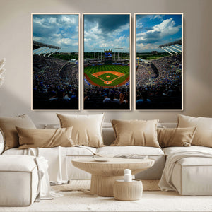 3-Panel Kauffman Stadium Wall Art Print | Large Kansas City