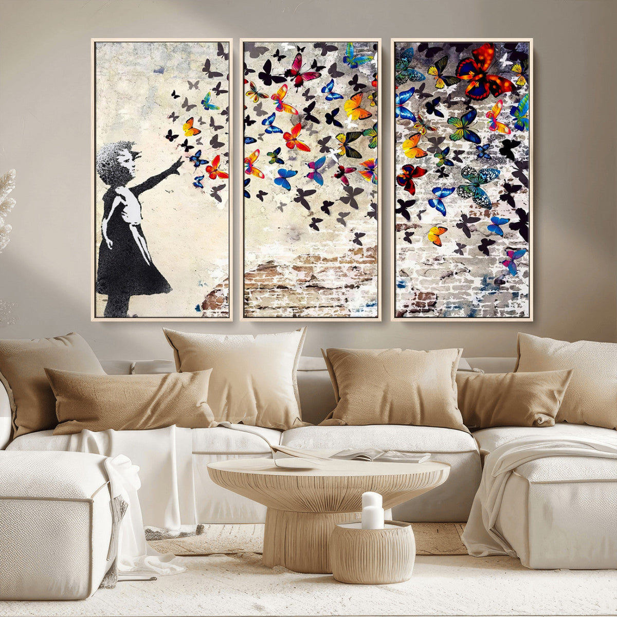 Banksy Graffiti Wall Art Canvas Print: Girl Releasing