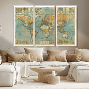 Push Pin World Map Canvas Print – Travel Tracker Wall Art