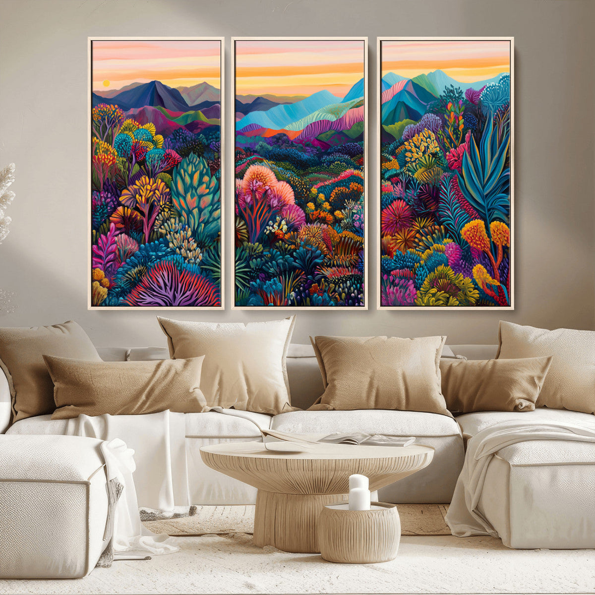 Colorful Abstract Landscape Wall Art Print Canvas - Vibrant