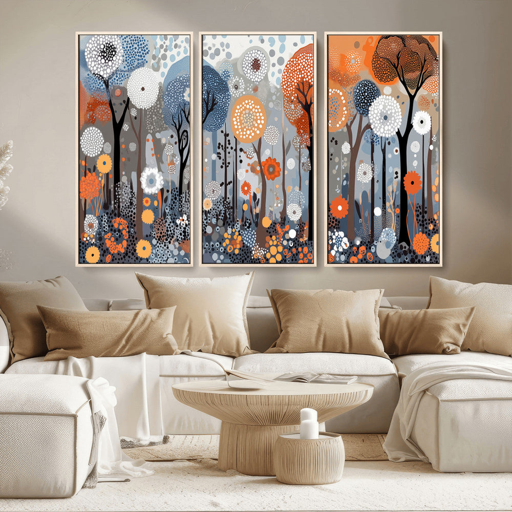 Abstract Winter Landscape Canvas Wall Art Print - Large