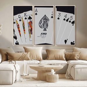 Poker Wall Art - Playing Cards Canvas Wall Art Print - Ace