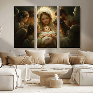 Mary Jesus Canvas Wall Art Print - Madonna and Child with