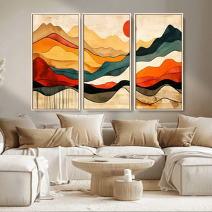 Mid Century Wall Art Print  - Abstract Woodland Print -