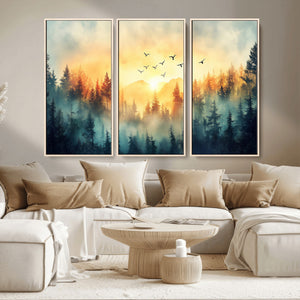 Abstract Forest Wall Art Print- Serene Nature Canvas Print