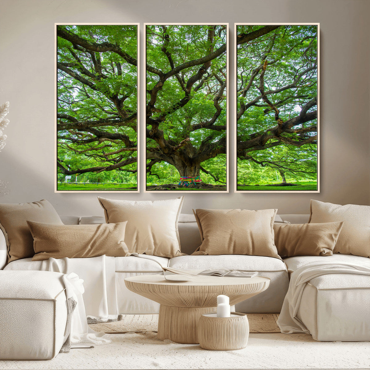 Oak Tree Wall Art Print, Forest Canvas Wall Art for Home and