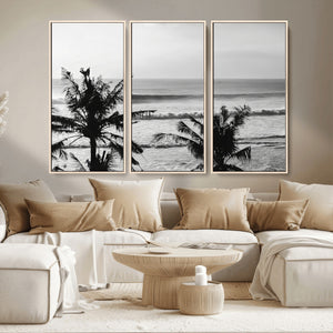Tropical Coastline Wall Art Canvas Print – Framed Palm Trees