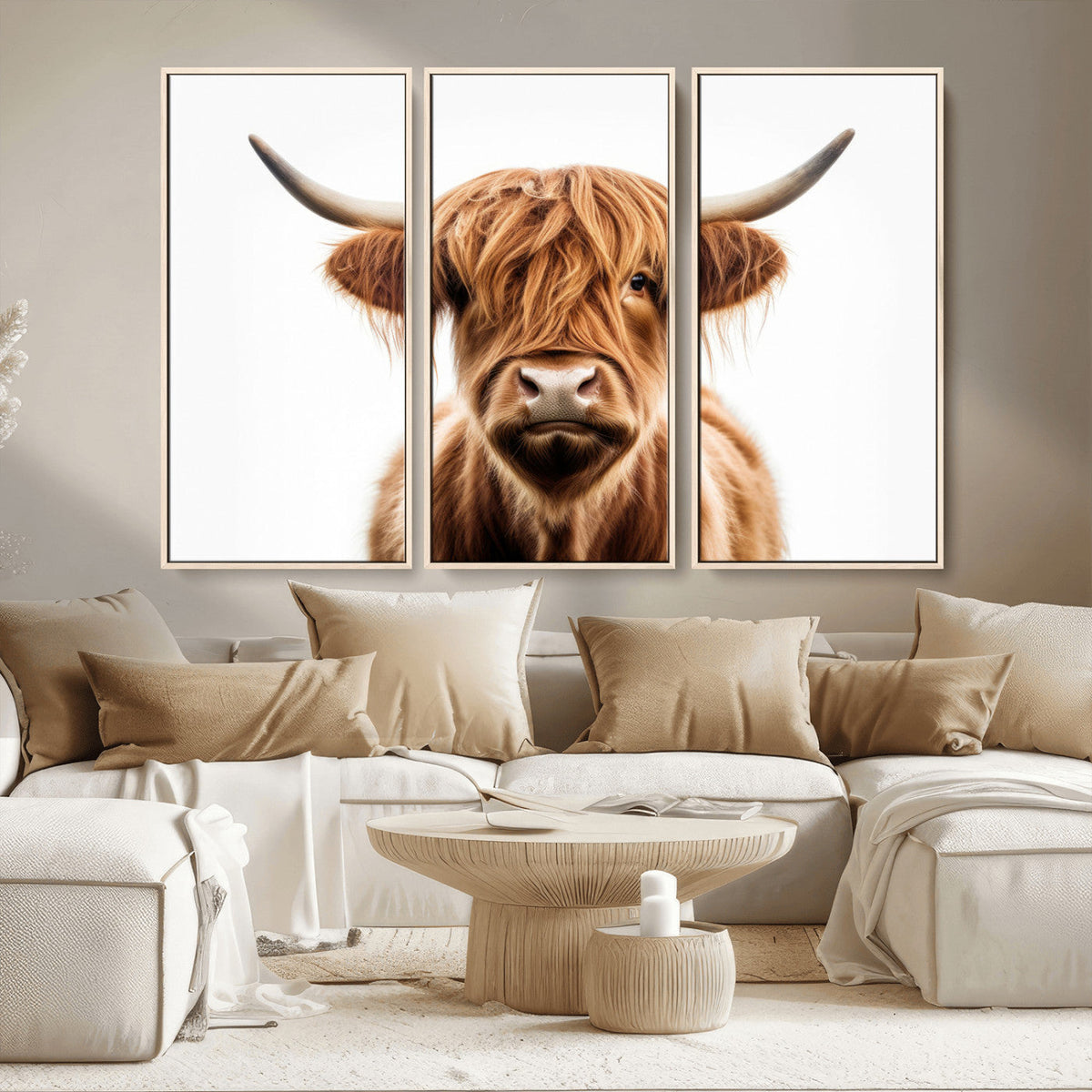 Scottish Highland Cow Canvas Print, Framed Highland Cow