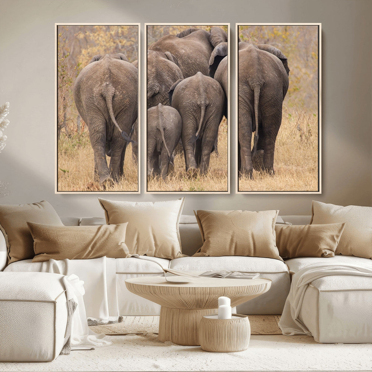 Wild Elephant Wall Art Canvas Print