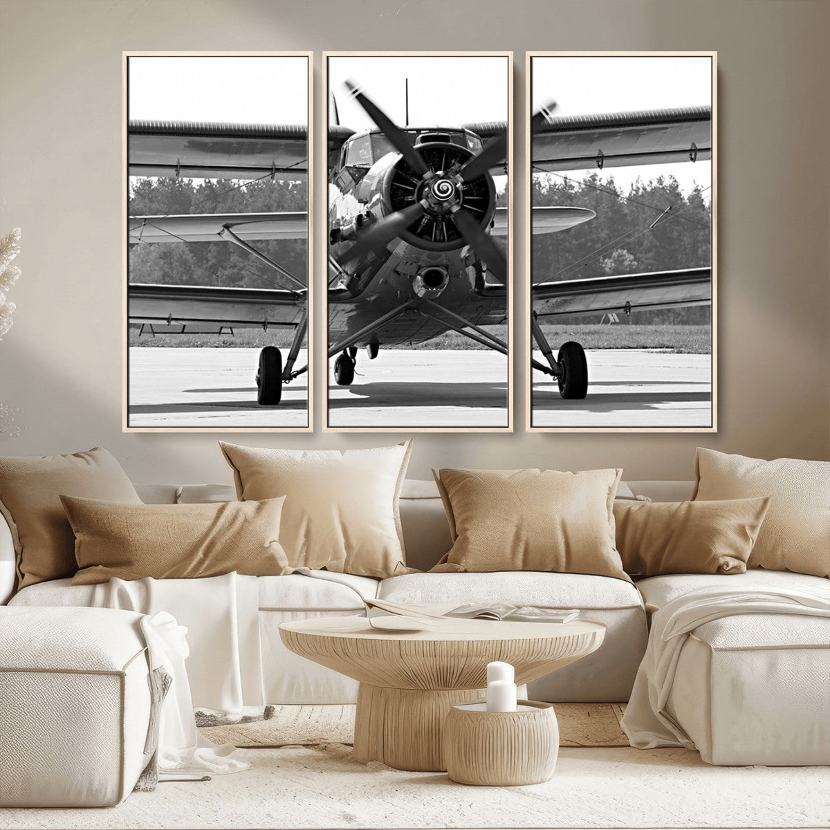 Wall Art Old War Plane Canvas Print
