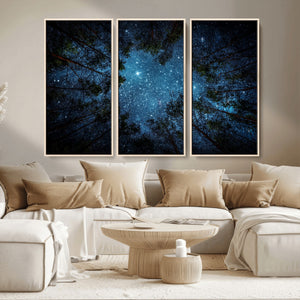 Forest and Stars Wall Art Canvas Print
