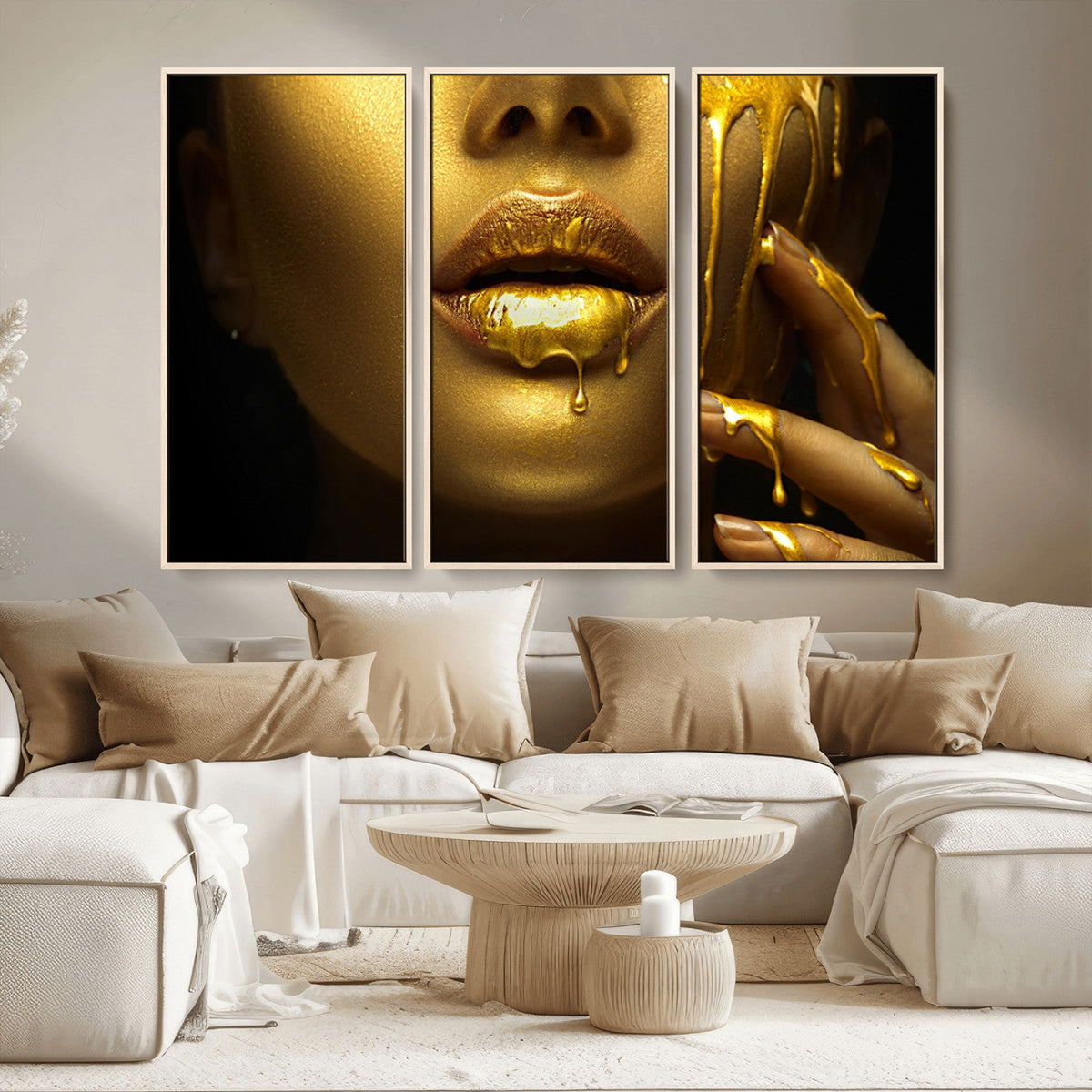 Gold and Women Wall Art Canvas Print
