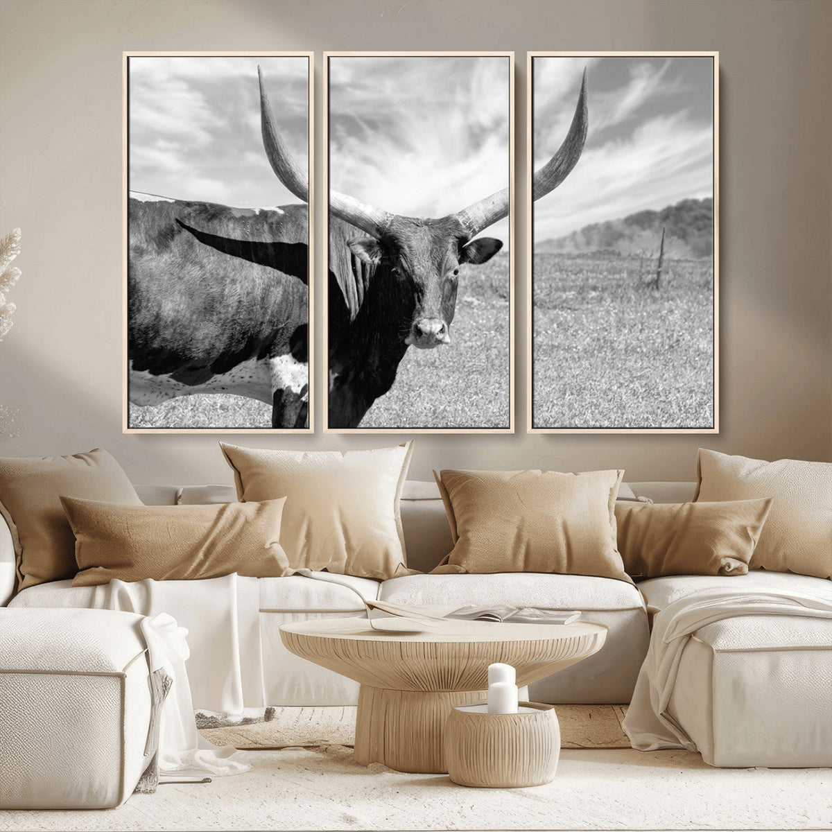 Cattle Wall Art Longhorn Cow Canvas Print