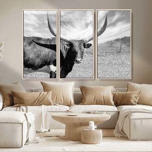 Cattle Wall Art Longhorn Cow Canvas Print