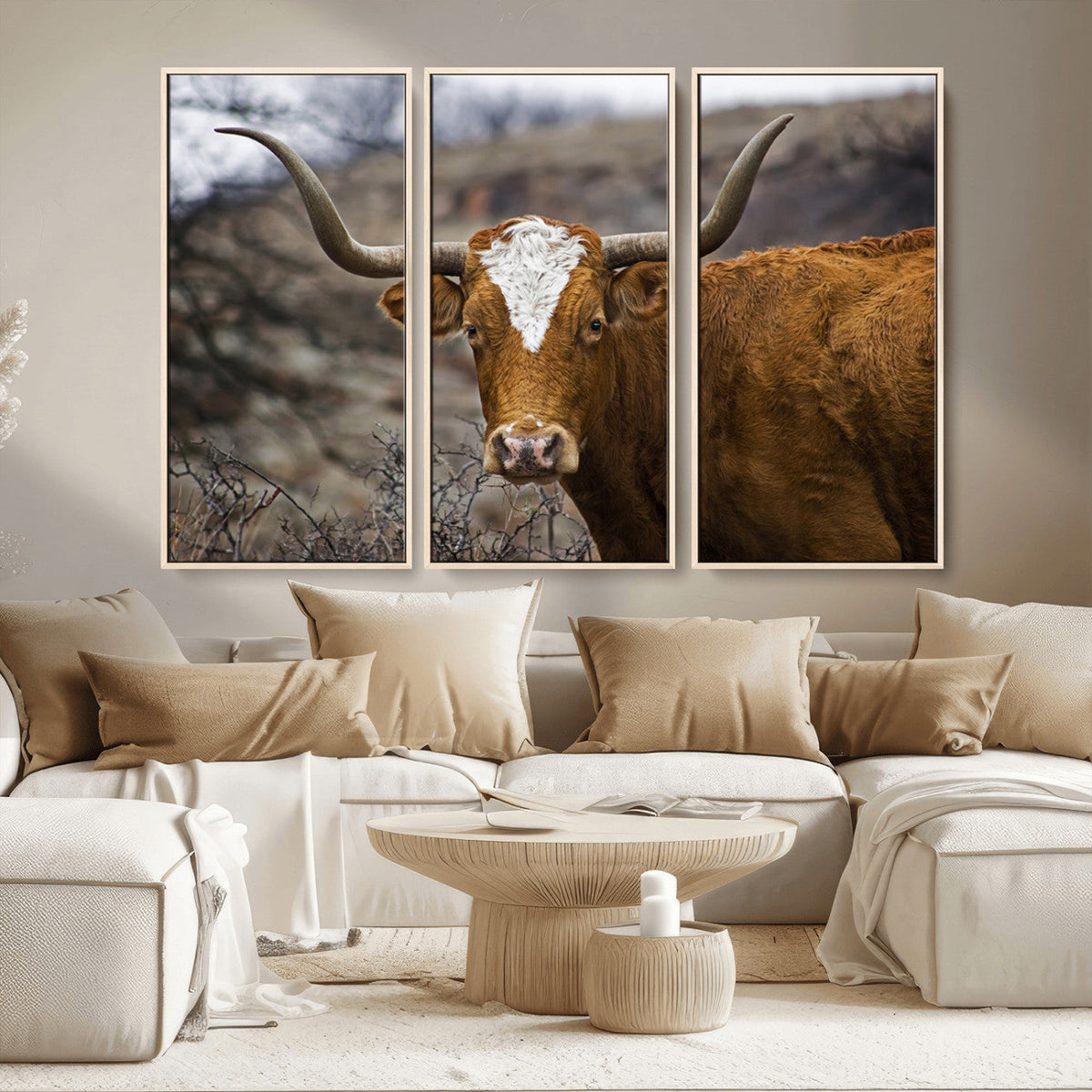 Texas Longhorn Canvas Wall Art - Longhorn Steer Canvas Wall