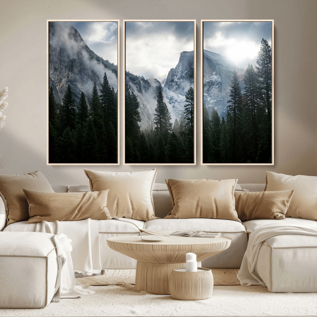 Yosemite National Park El Capitan Foggy Mountain Wall Art |