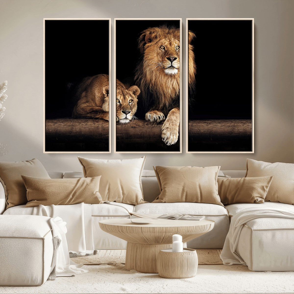 Lion Canvas Wall Art – Majestic Animal Print Artwork for