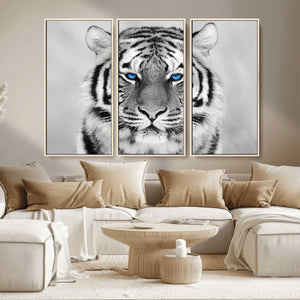 Black and White Tiger Wall Art Animal Canvas Print