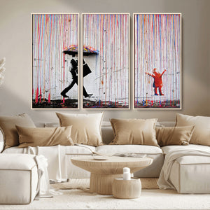 Banksy Wall Art Canvas Print, Framed Graffiti Art Picture